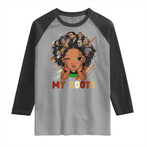 Black African Girl Raglan Shirt Black History Month Juneteenth Gift Afro Empowerment TS10 Sport Gray Black Print Your Wear