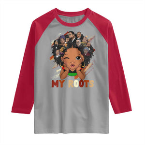 Black African Girl Raglan Shirt Black History Month Juneteenth Gift Afro Empowerment TS10 Sport Gray Red Print Your Wear