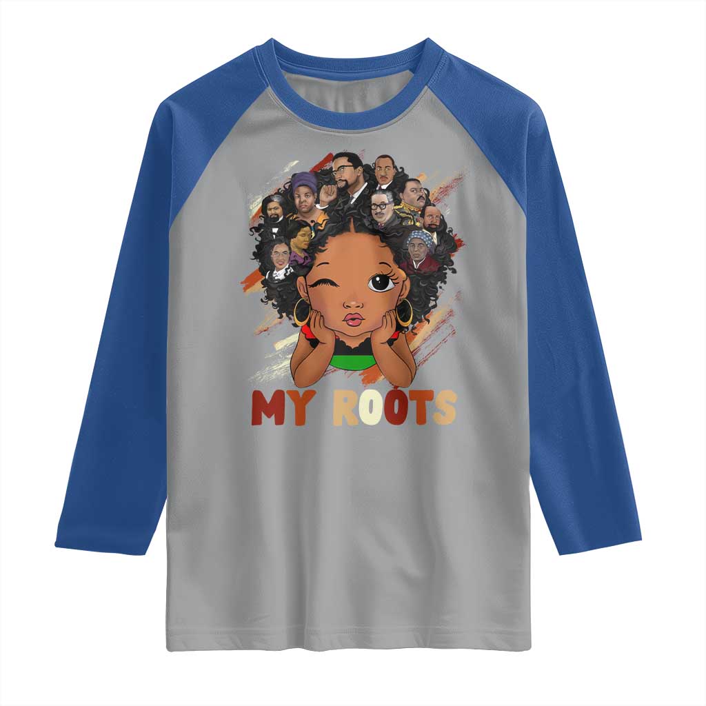 Black African Girl Raglan Shirt Black History Month Juneteenth Gift Afro Empowerment TS10 Sport Gray Royal Print Your Wear