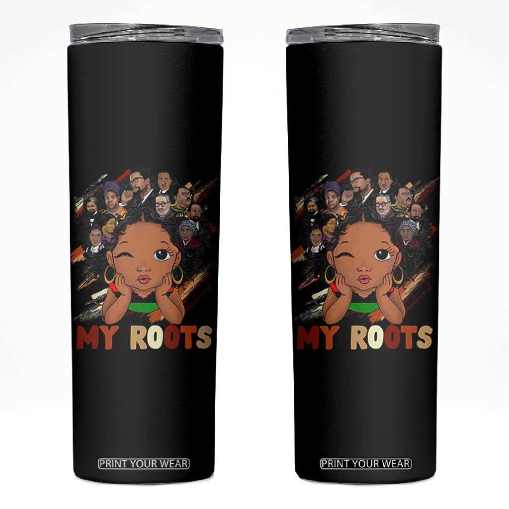 Black African Girl Skinny Tumbler Black History Month Juneteenth Gift Afro Empowerment TS10 Black Print Your Wear