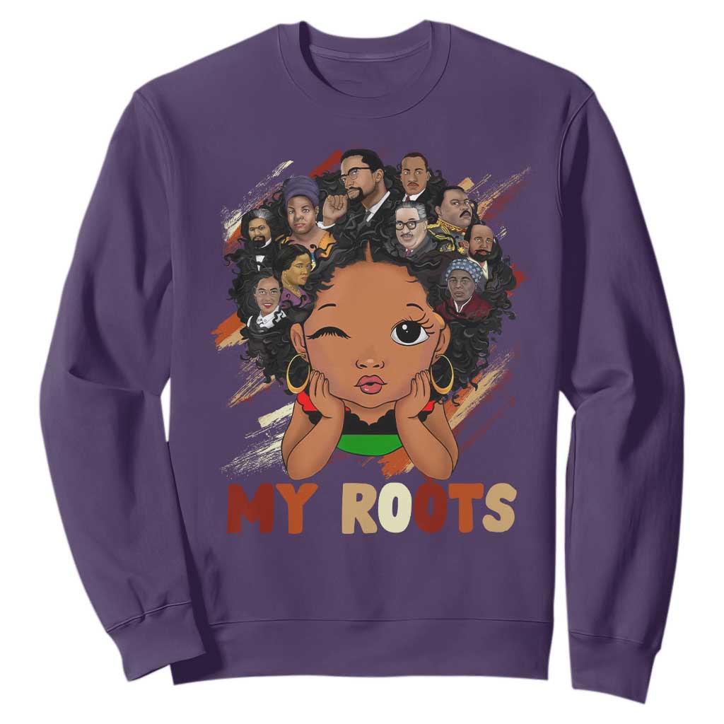 Black African Girl Sweatshirt Black History Month Juneteenth Gift Afro Empowerment TS10 Purple Print Your Wear