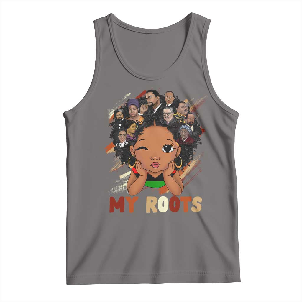 Black African Girl Tank Top Black History Month Juneteenth Gift Afro Empowerment TS10 Deep Heather Print Your Wear
