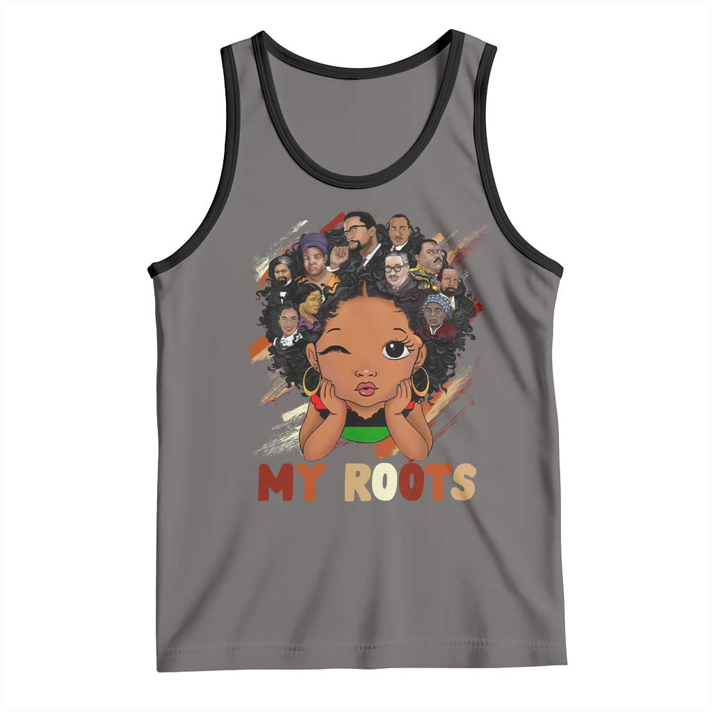 Black African Girl Tank Top Black History Month Juneteenth Gift Afro Empowerment TS10 Deep Heather Black Print Your Wear
