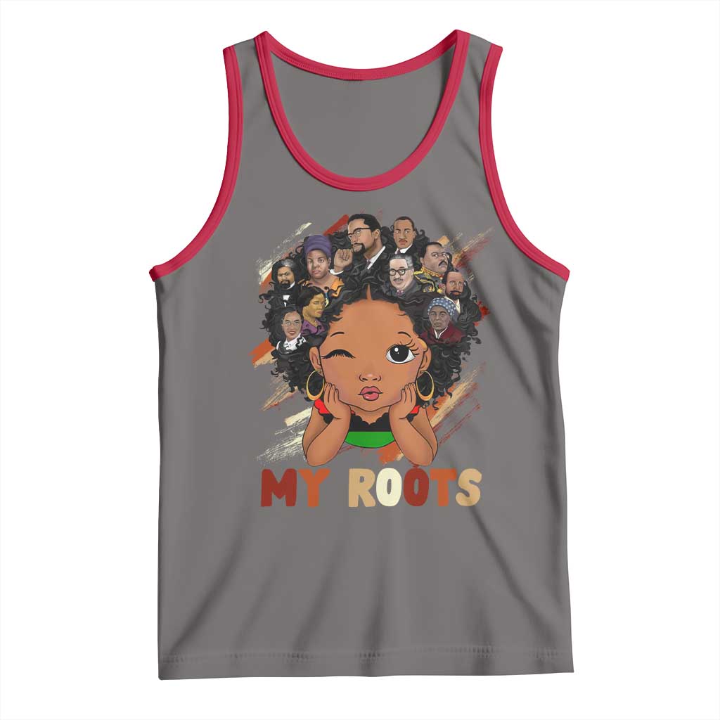 Black African Girl Tank Top Black History Month Juneteenth Gift Afro Empowerment TS10 Deep Heather Red Print Your Wear