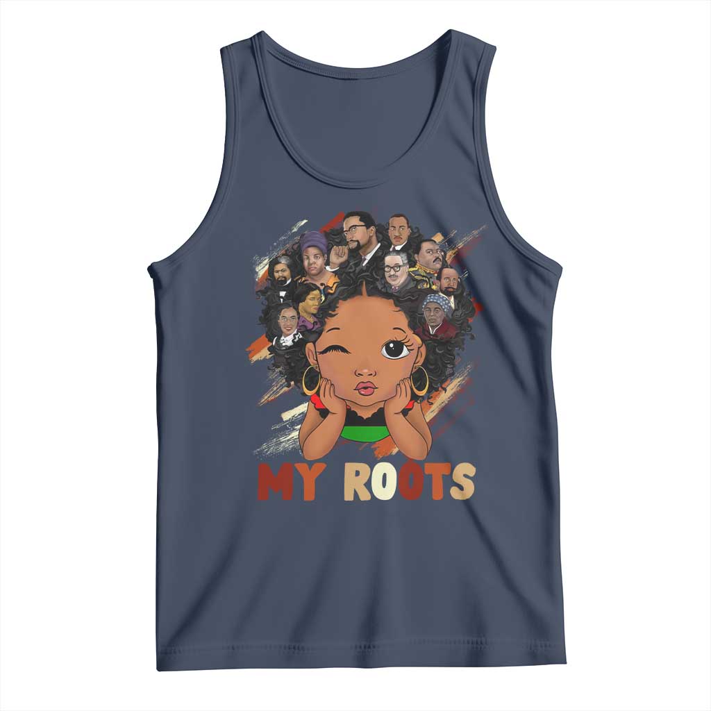 Black African Girl Tank Top Black History Month Juneteenth Gift Afro Empowerment TS10 Navy Print Your Wear