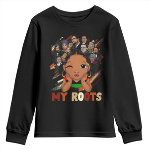 Black African Girl Youth Sweatshirt Black History Month Juneteenth Gift Afro Empowerment TS10 Black Print Your Wear