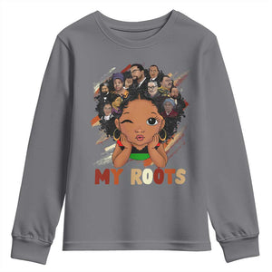 Black African Girl Youth Sweatshirt Black History Month Juneteenth Gift Afro Empowerment TS10 Charcoal Print Your Wear