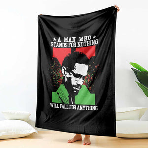 Malcolm X Quote Throw Blanket Retro A Man Who Stands for Nothing Black History TS10 Print Your Wear