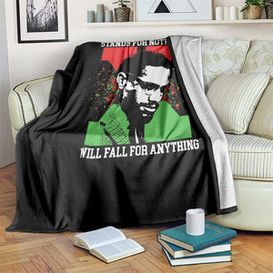 Malcolm X Quote Throw Blanket Retro A Man Who Stands for Nothing Black History TS10 Print Your Wear