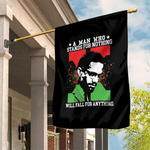 Malcolm X Quote Garden Flag Retro A Man Who Stands for Nothing Black History TS10 Print Your Wear