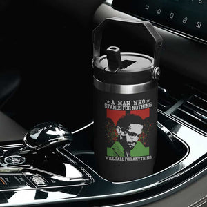 Malcolm X Quote Flip Straw Tumbler Retro A Man Who Stands for Nothing Black History TS10 Print Your Wear