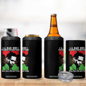 Malcolm X Quote 4 in 1 Can Cooler Tumbler Retro A Man Who Stands for Nothing Black History TS10 Print Your Wear