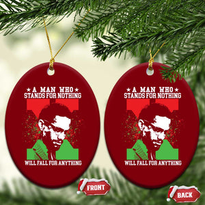 Malcolm X Quote Ceramic Ornament Retro A Man Who Stands for Nothing Black History TS10 Print Your Wear