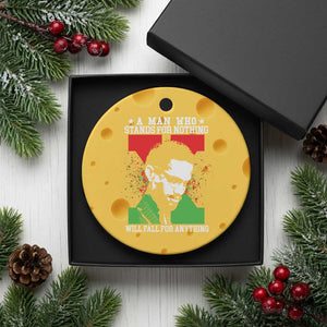 Malcolm X Quote Ceramic Ornament Retro A Man Who Stands for Nothing Black History TS10 1pc Yellow Cheese Print Your Wear