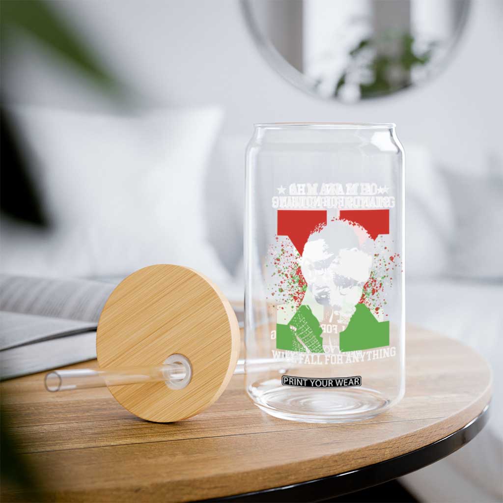 Malcolm X Quote Glass Can Retro A Man Who Stands for Nothing Black History TS10 Print Your Wear