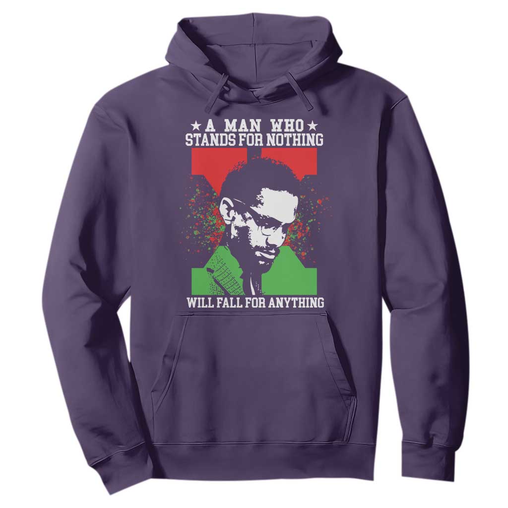 Malcolm X Quote Hoodie Retro A Man Who Stands for Nothing Black History TS10 Purple Print Your Wear