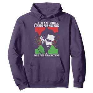 Malcolm X Quote Hoodie Retro A Man Who Stands for Nothing Black History TS10 Purple Print Your Wear