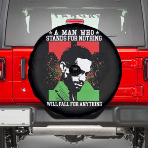 Malcolm X Quote Spare Tire Cover Retro A Man Who Stands for Nothing Black History TS10 Black Print Your Wear