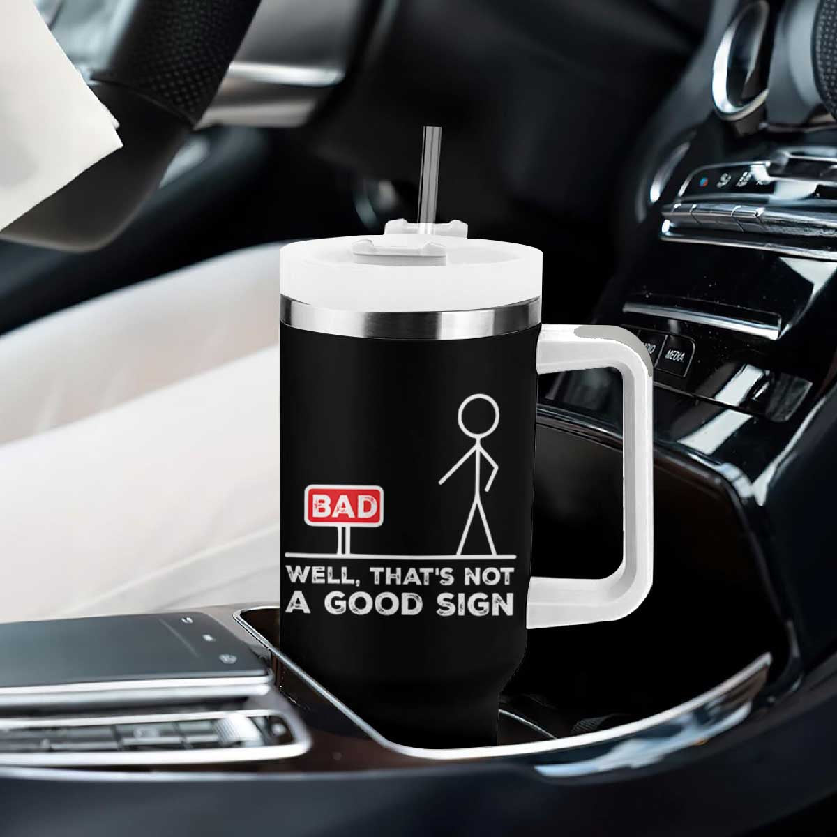 Funny Sarcastic Tumbler With Handle Well Not A Good Sign Gag Gift TS10 Print Your Wear