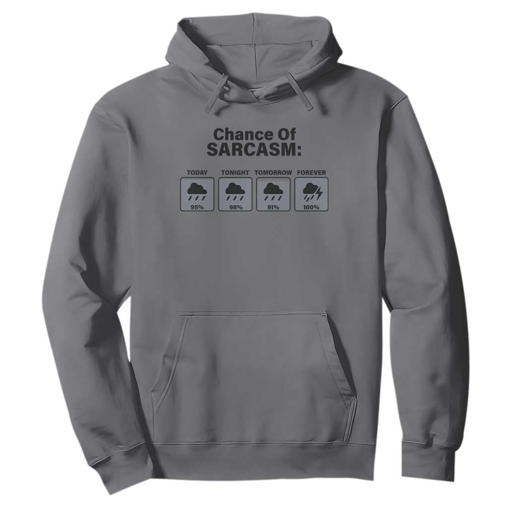 Funny Sarcastic Hoodie Chance Of Sarcasm Forecast Weather TS10 Charcoal Print Your Wear