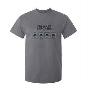 Funny Sarcastic T Shirt For Kid Chance Of Sarcasm Forecast Weather TS10 Charcoal Print Your Wear