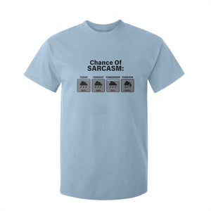 Funny Sarcastic T Shirt For Kid Chance Of Sarcasm Forecast Weather TS10 Light Blue Print Your Wear