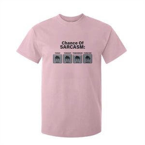 Funny Sarcastic T Shirt For Kid Chance Of Sarcasm Forecast Weather TS10 Light Pink Print Your Wear