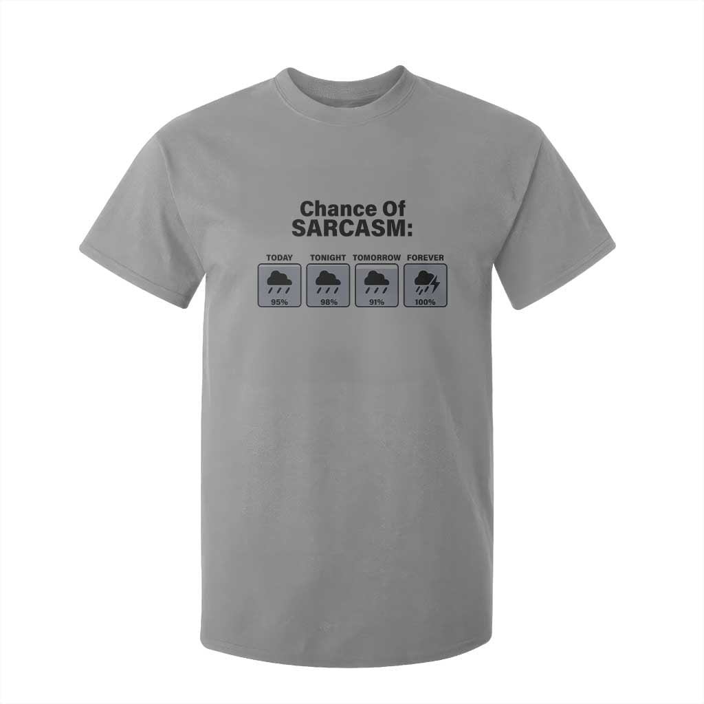 Funny Sarcastic T Shirt For Kid Chance Of Sarcasm Forecast Weather TS10 Sport Gray Print Your Wear