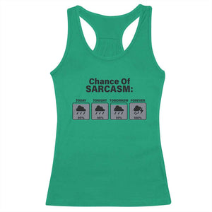 Funny Sarcastic Racerback Tank Top Chance Of Sarcasm Forecast Weather TS10 Irish Green Print Your Wear