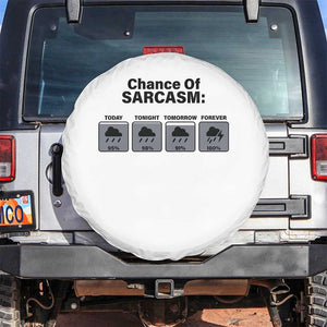 Funny Sarcastic Spare Tire Cover Chance Of Sarcasm Forecast Weather TS10 No hole White Print Your Wear