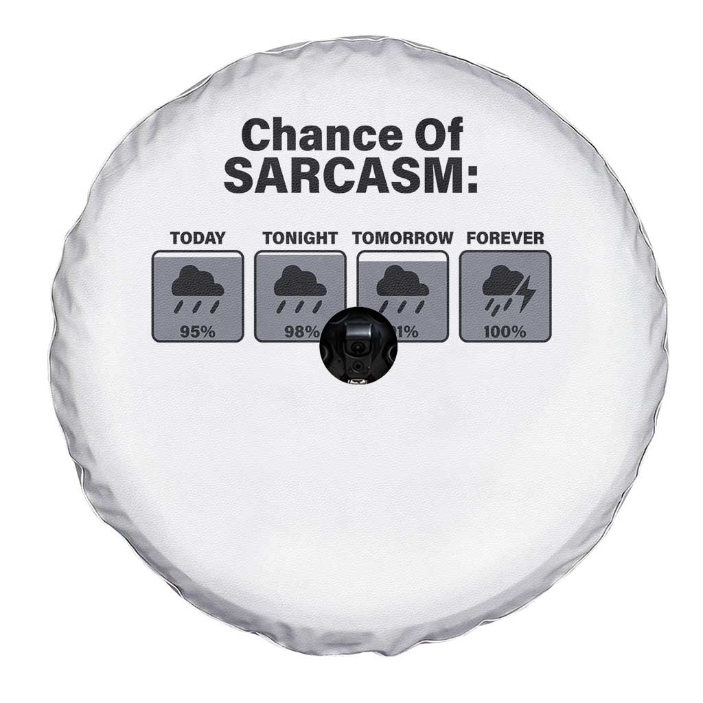 Funny Sarcastic Spare Tire Cover Chance Of Sarcasm Forecast Weather TS10 Print Your Wear