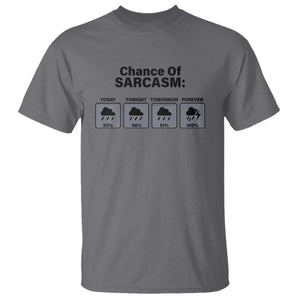Funny Sarcastic T Shirt Chance Of Sarcasm Forecast Weather - Print Your Wear