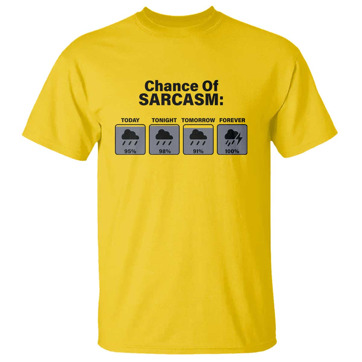 Funny Sarcastic T Shirt Chance Of Sarcasm Forecast Weather TS10 Daisy Print Your Wear