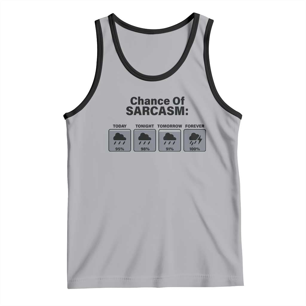 Funny Sarcastic Tank Top Chance Of Sarcasm Forecast Weather TS10 Athletic Heather Black Print Your Wear