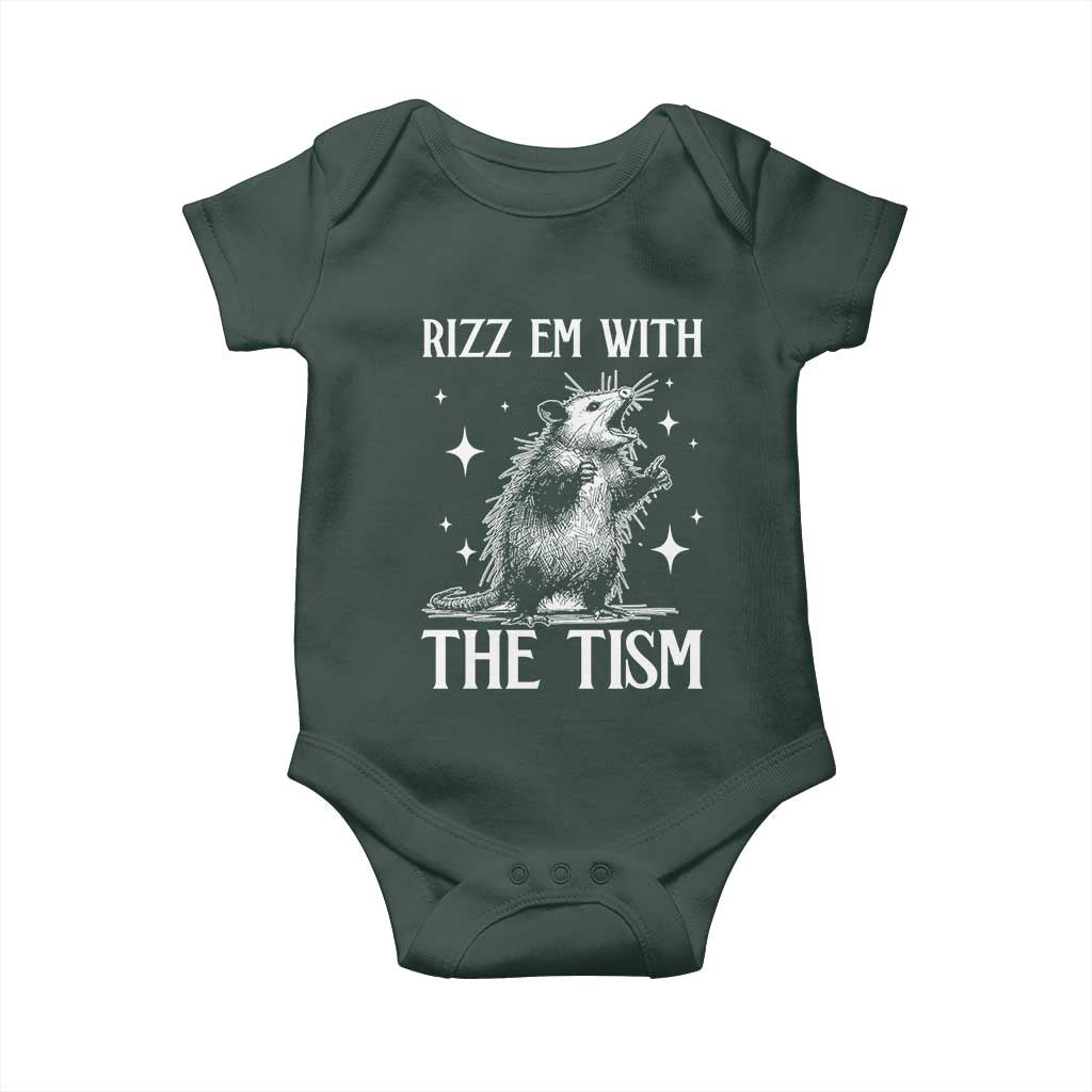 Funny Autism Opossum Baby Onesie Rizz Em With The Tism Meme Autistic ASD TS10 Print Your Wear
