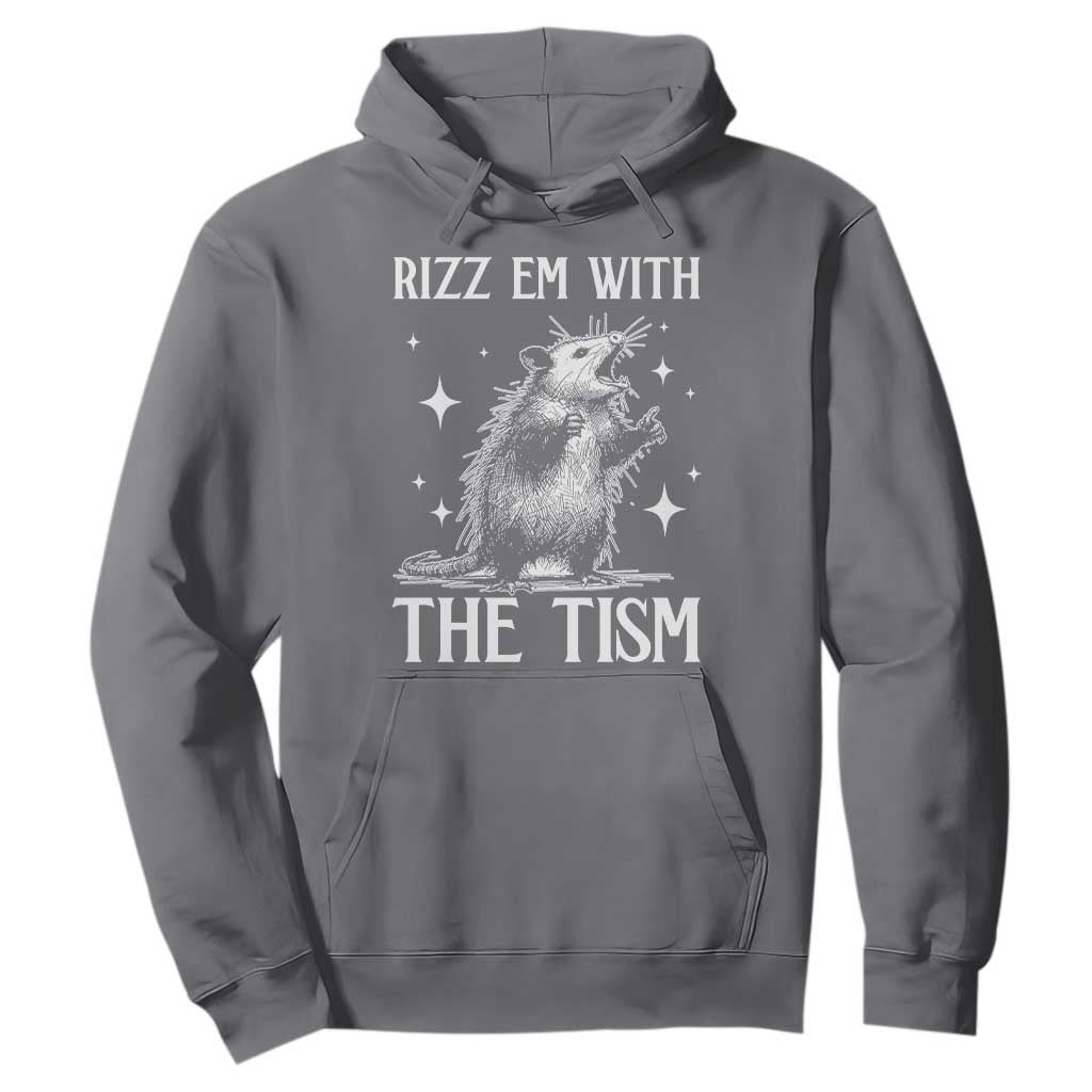 Funny Autism Opossum Hoodie Rizz Em With The Tism Meme Autistic ASD TS10 Charcoal Print Your Wear