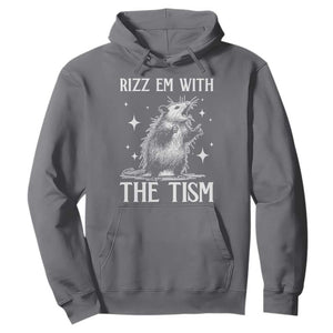 Funny Autism Opossum Hoodie Rizz Em With The Tism Meme Autistic ASD TS10 Charcoal Print Your Wear