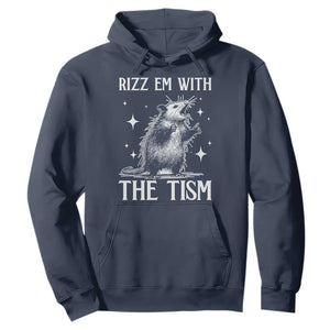 Funny Autism Opossum Hoodie Rizz Em With The Tism Meme Autistic ASD TS10 Navy Print Your Wear