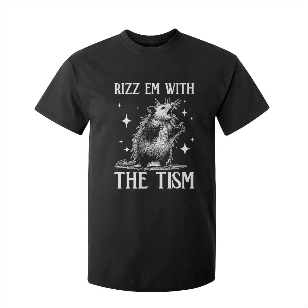 Funny Autism Opossum T Shirt For Kid Rizz Em With The Tism Meme Autistic ASD TS10 Black Print Your Wear