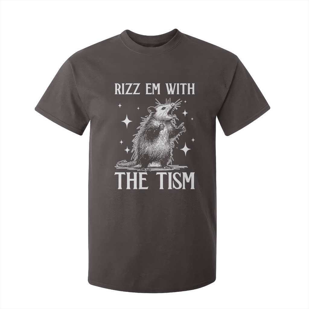 Funny Autism Opossum T Shirt For Kid Rizz Em With The Tism Meme Autistic ASD TS10 Dark Chocolate Print Your Wear