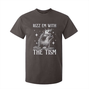 Funny Autism Opossum T Shirt For Kid Rizz Em With The Tism Meme Autistic ASD TS10 Dark Chocolate Print Your Wear