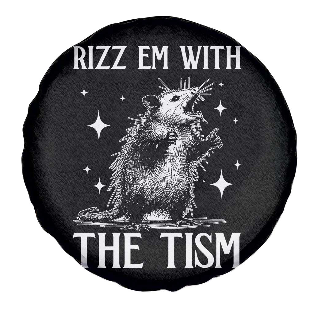 Funny Autism Opossum Spare Tire Cover Rizz Em With The Tism Meme Autistic ASD TS10 Print Your Wear