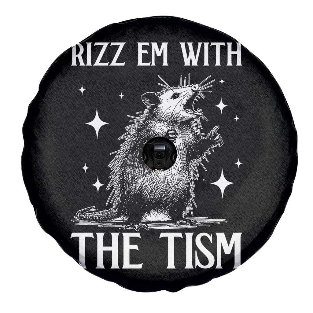 Funny Autism Opossum Spare Tire Cover Rizz Em With The Tism Meme Autistic ASD TS10 Print Your Wear