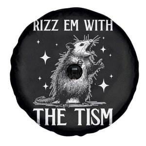 Funny Autism Opossum Spare Tire Cover Rizz Em With The Tism Meme Autistic ASD TS10 Print Your Wear