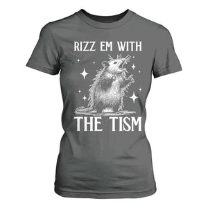 Funny Autism Opossum T Shirt For Women Rizz Em With The Tism Meme Autistic ASD TS10 Dark Heather Print Your Wear