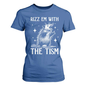 Funny Autism Opossum T Shirt For Women Rizz Em With The Tism Meme Autistic ASD TS10 Royal Blue Print Your Wear