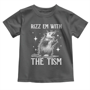 Funny Autism Opossum Toddler T Shirt Rizz Em With The Tism Meme Autistic ASD TS10 Dark Heather Print Your Wear