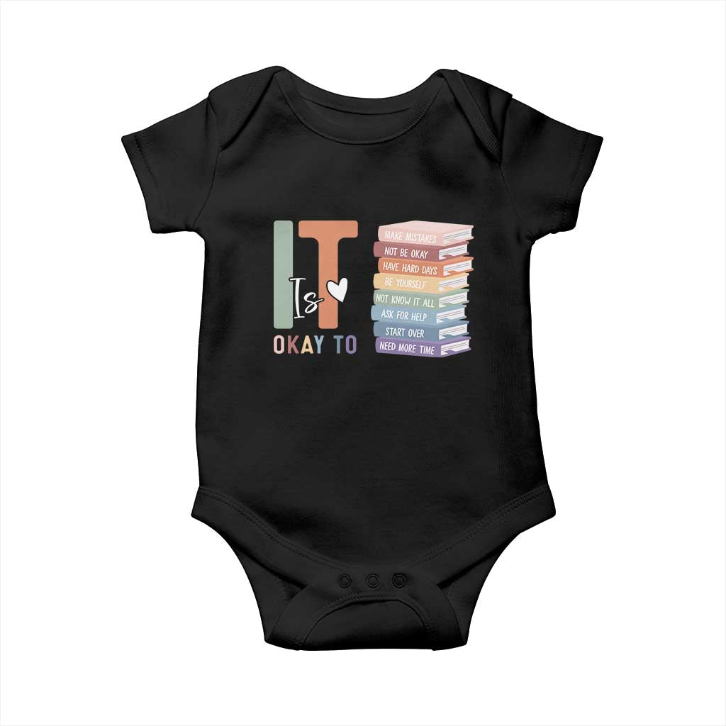 Motivational Baby Onesie It's Okay To Make Some Mistakes TS10 Black Print Your Wear