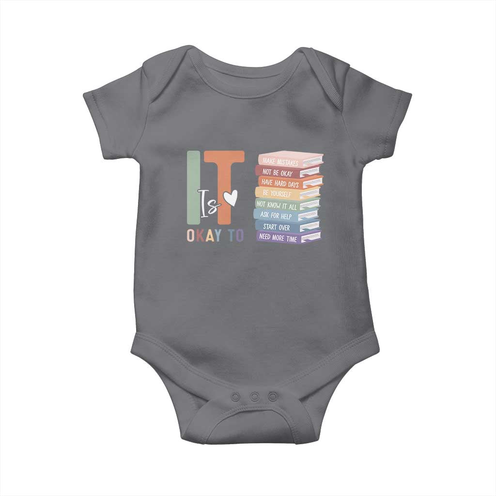 Motivational Baby Onesie It's Okay To Make Some Mistakes TS10 Charcoal Print Your Wear