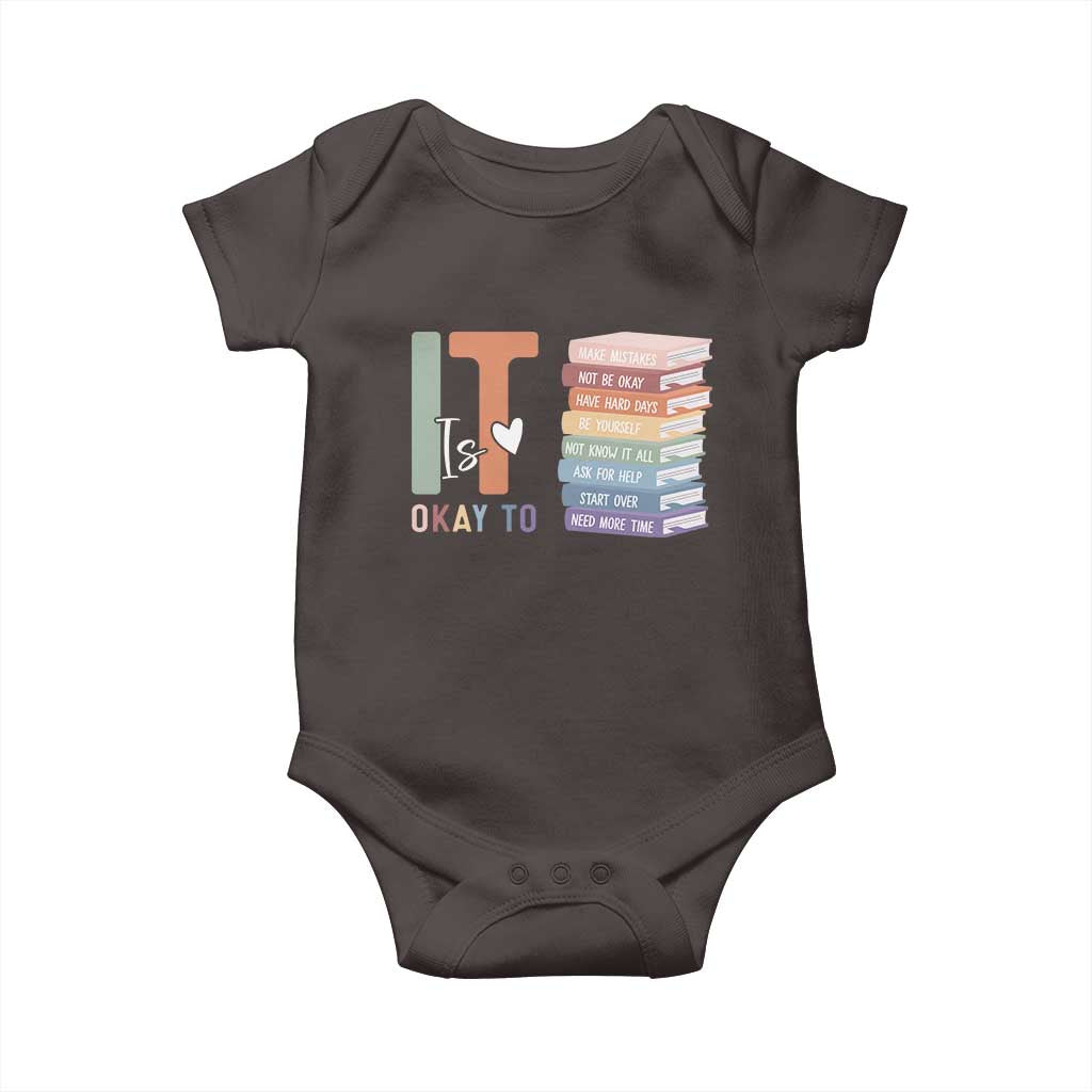 Motivational Baby Onesie It's Okay To Make Some Mistakes TS10 Dark Chocolate Print Your Wear